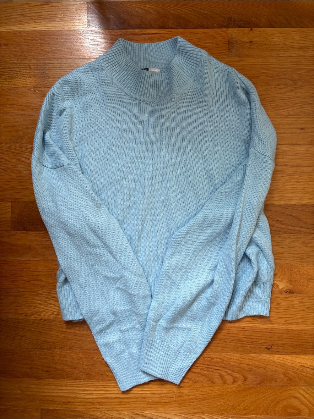 H&M light blue mock neck sweater